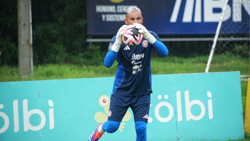 Navas durante un entrenamiento con la selección de Costa Rica.