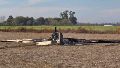 Otro misterio en el aire: hallan una avioneta incendiada en un campo cercano a Pergamino