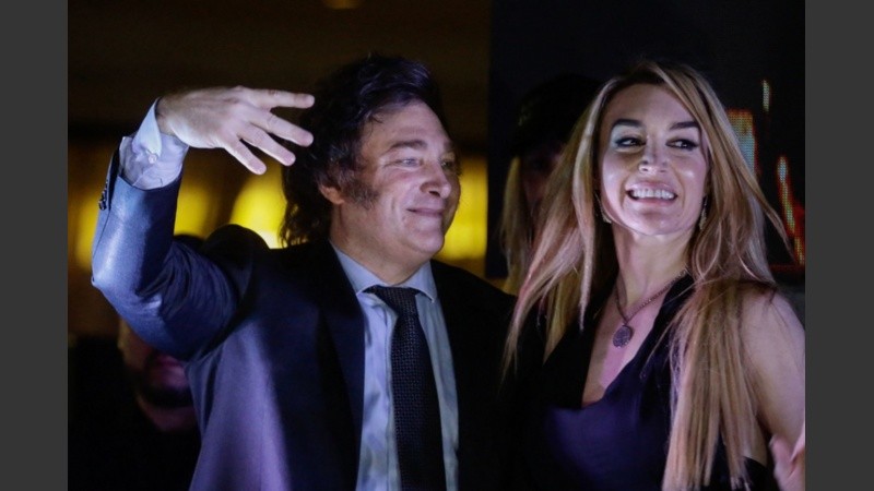 El presidente Javier Milei y la humorista Fátima Florez, antes de la ruptura.