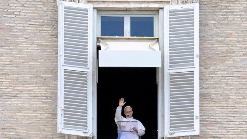 El Papa este domingo durante el rezo del Ángelus.